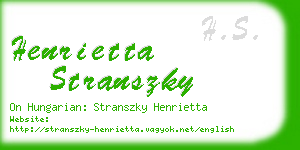 henrietta stranszky business card